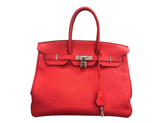 Hermès Birkin 35 em couro Clemence coral