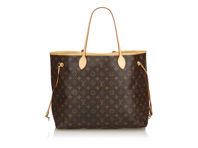 Louis Vuitton Monogram Neverfull GM Brown Leather Cloth  ref.108379