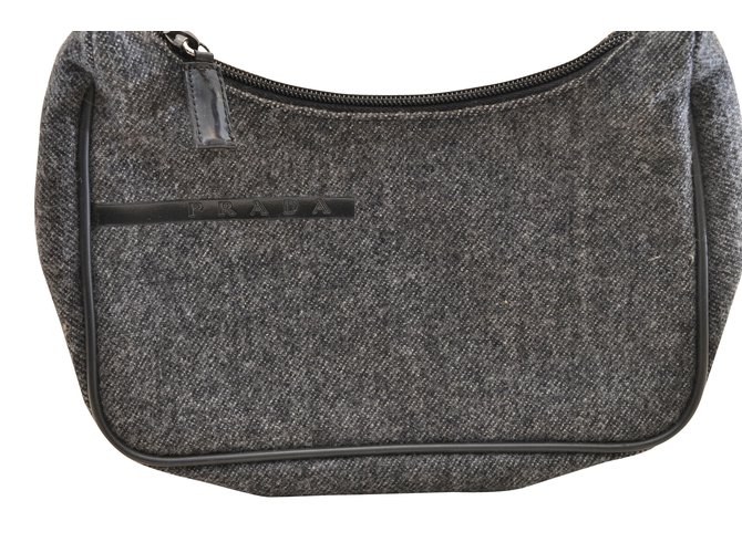 Prada Handbag Black Wool  ref.108452