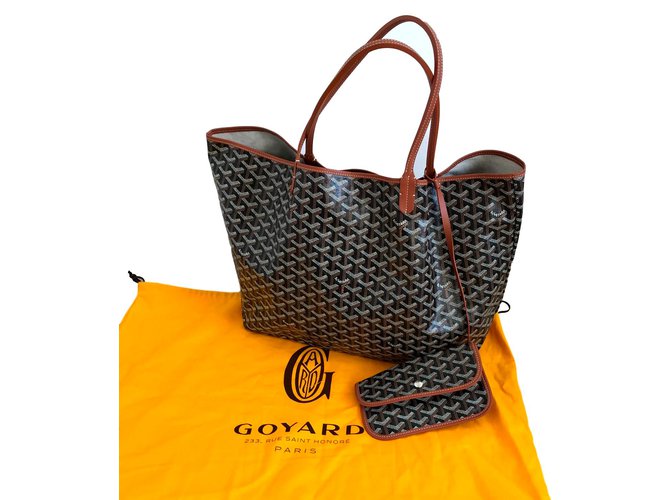 GOYARD Saint Louis PM Tote Bag Handbag Canvas Leather Unisex Pouch Orange  Used