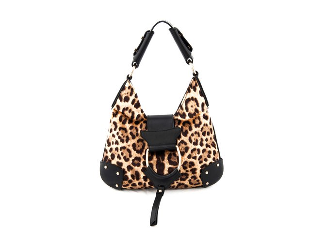 Dolce & Gabbana Bolso de cuero Estampado de leopardo  ref.108506