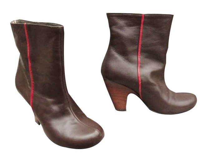 Karine Arabian Ankle Boots Brown Leather  ref.108601