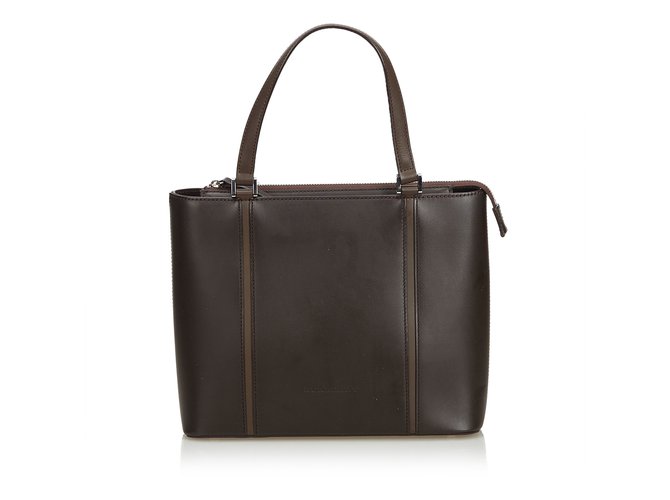 Burberry Leather Handbag Brown Dark brown  ref.108616
