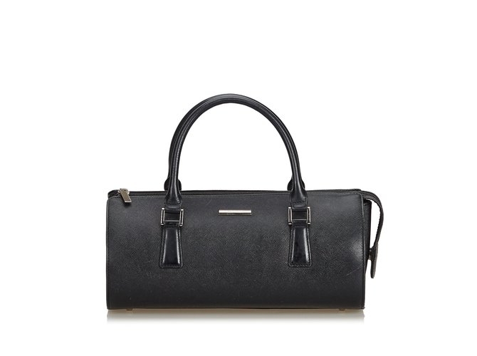 Burberry Leather Handbag Black  ref.108657