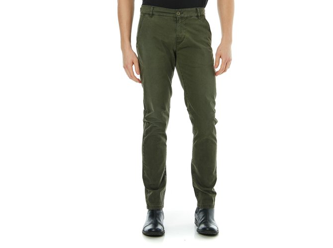 Karl Lagerfeld LAGERFELD NEW CHINOS PANTS Olive green Cotton  ref.108725
