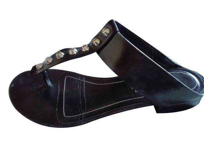 Balenciaga Sandals Black Leather  ref.108742