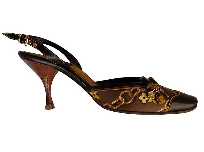 Louis Vuitton Talons Marron Doré