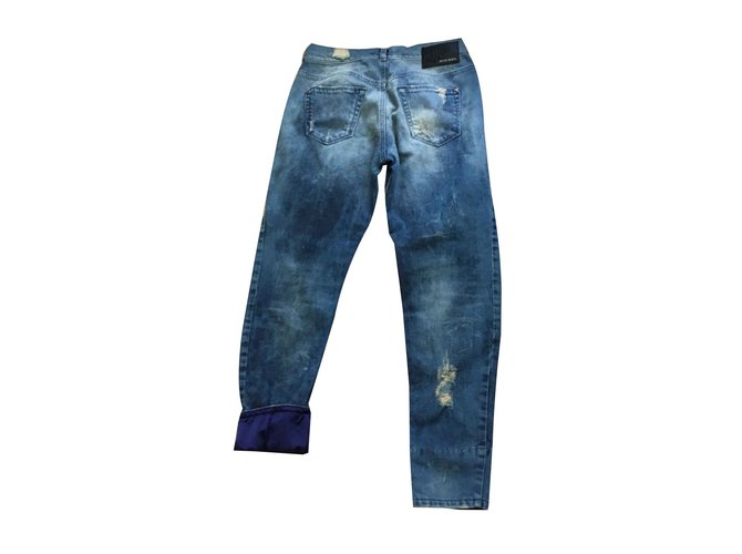 Diesel Pantalones Azul oscuro Algodón  ref.108751