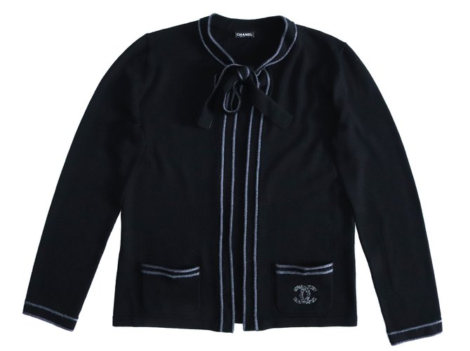 Chanel Knitwear Black Wool  ref.108771