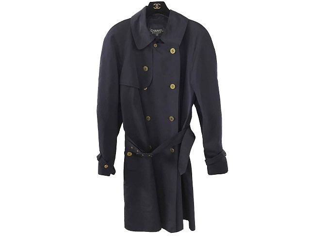 Chanel Trench Coats Azul marinho