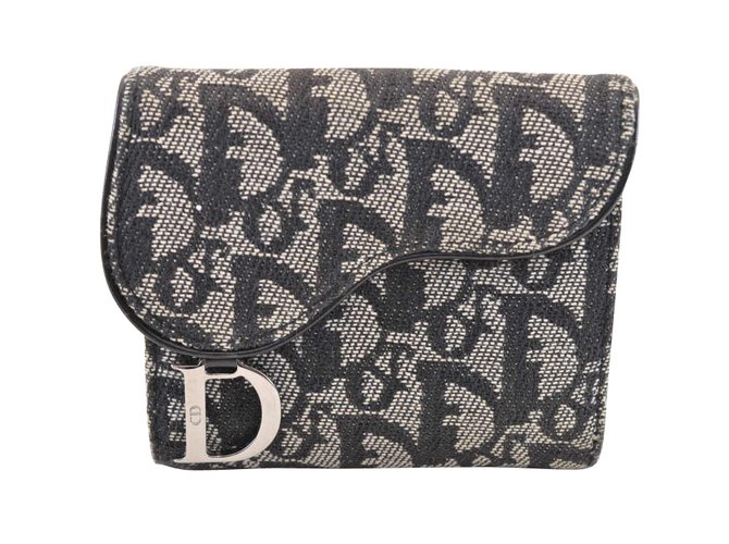 Dior Trotter Wallet Blue Cloth  ref.108878