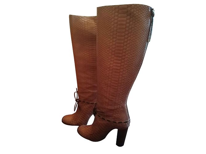 Chloé Botas Marrón claro Pitón