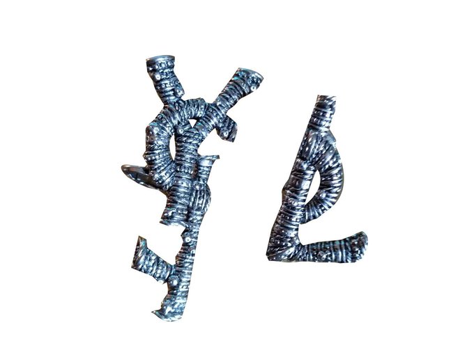Yves Saint Laurent Earrings Silvery Metal  ref.108944