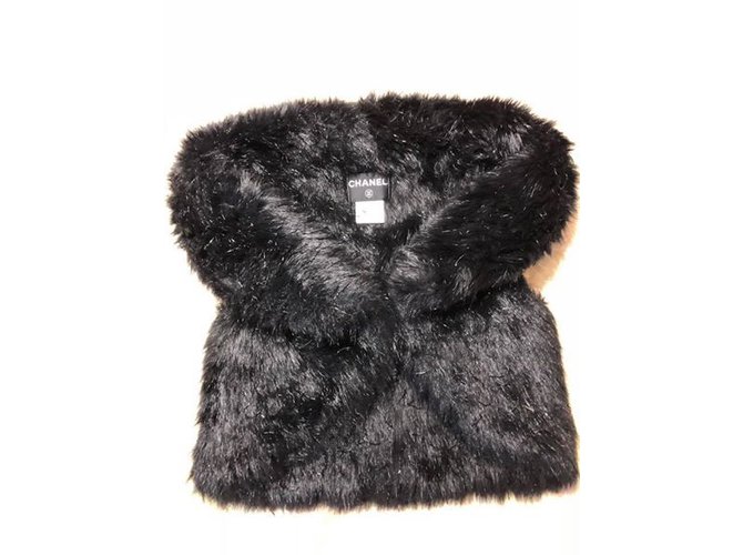 Chanel bolero Black Fur  ref.108986