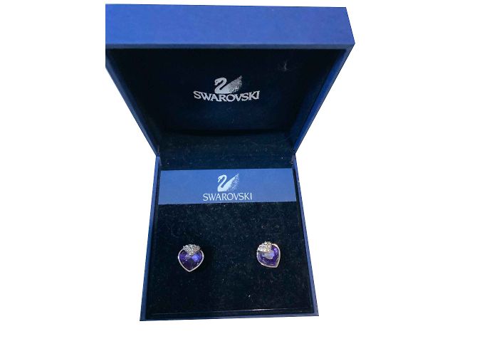 Set Collana e Orecchini Swarovski Viola Acciaio Porpora