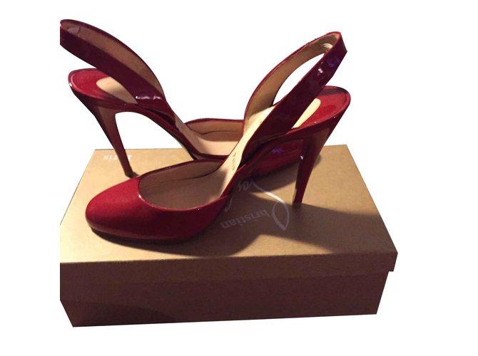 Christian Louboutin Spring Summer Sandals Red Leather Patent leather  ref.109027