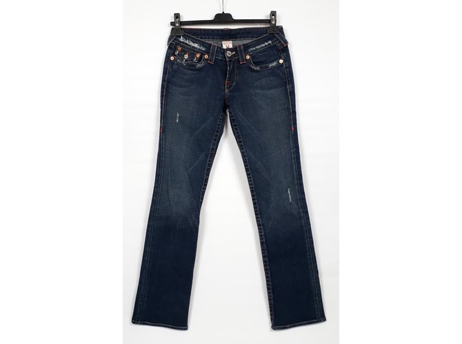 True Religion Jeans Taille W27 Billy Bootcut Coton Bleu  ref.109038