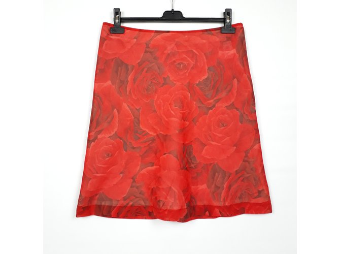 Hugo Boss Red Roses Mini Skirt Size M 38DE (40fr) Cotton  ref.109042