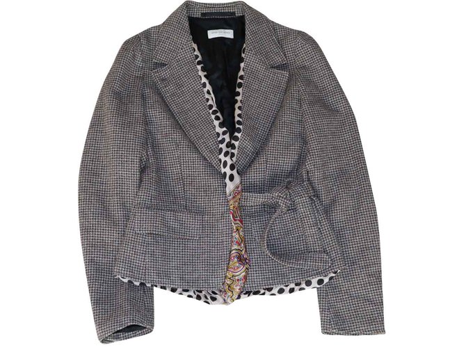 Dries Van Noten Jacket Brown Grey Wool  ref.109055