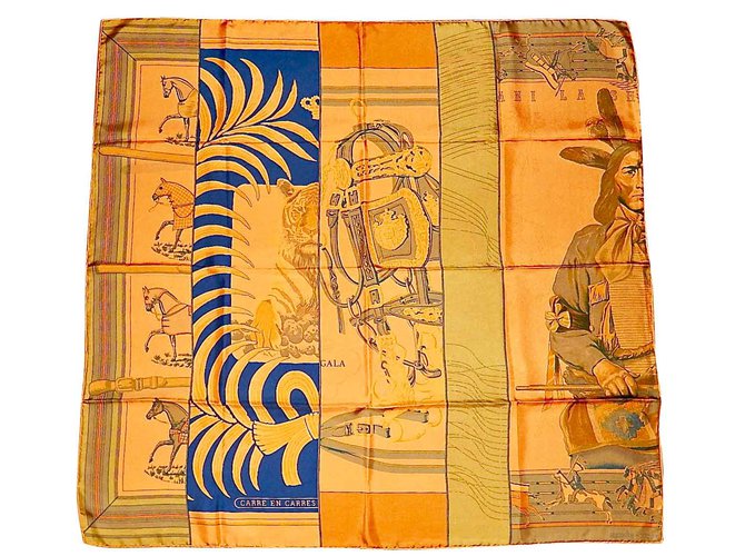 Hermès QUADRADO em QUADRADO (Dip Dye silk) Multicor Seda  ref.109087