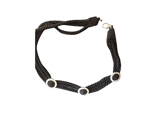Autre Marque Cintura nera e strass Nero Argento