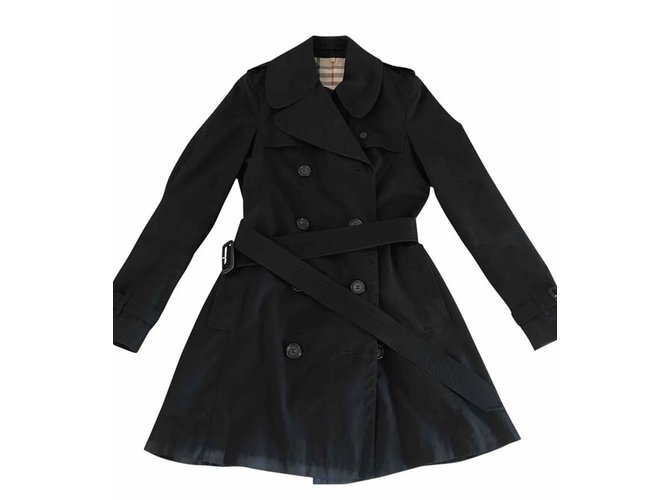 Burberry trench size 40 Black Polyester  ref.109119