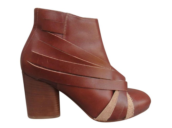 Maison Martin Margiela Ankle Boots Light brown Leather  ref.109151