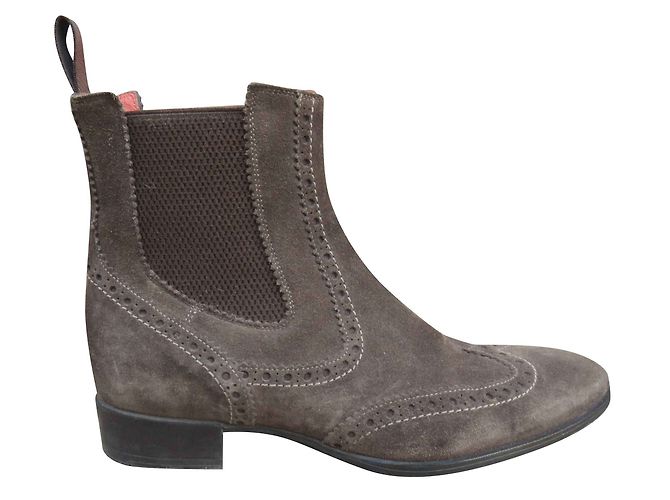 Botines Chelsea Santoni de ante marrón claro
