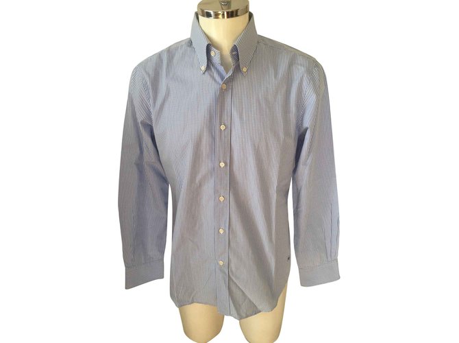 Fay Shirts Blue Cotton  ref.109170