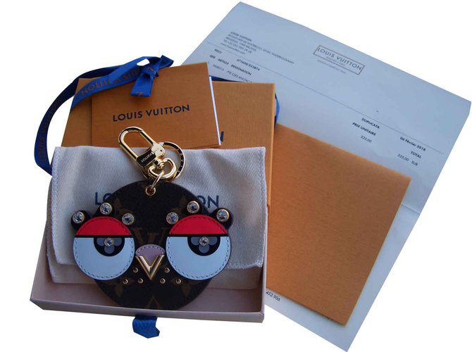 Louis Vuitton BAG JEWEL AND KEY RING ANIMAL FACES Multiple colors Leather  ref.109210
