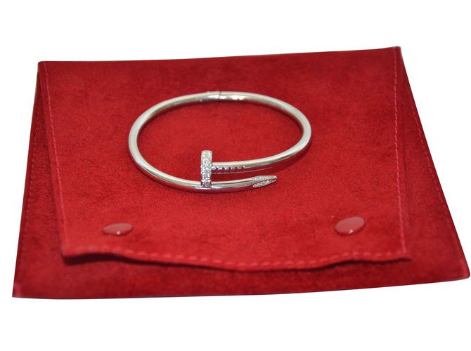 Pulsera Cartier Justo en oro blanco y diamantes. Plata  ref.109228