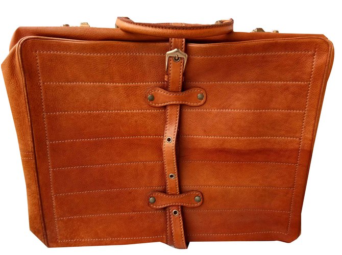 Autre Marque Leather suitcase Copper  ref.109236