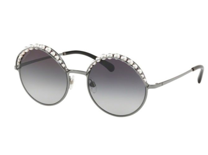 Chanel Sonnenbrille Schwarz Grau