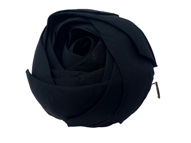 Lanvin Brosche aus schwarzem Stoff