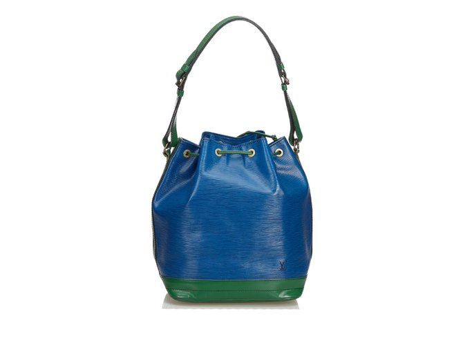 Louis Vuitton Epi bicolor noe Azul Verde Cuero  ref.109367
