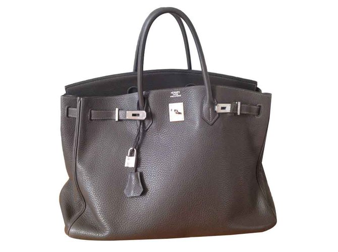 Hermès Birkin Dark grey Leather  ref.109422