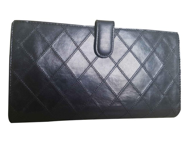 Chanel Wallets Black Leather  ref.109432