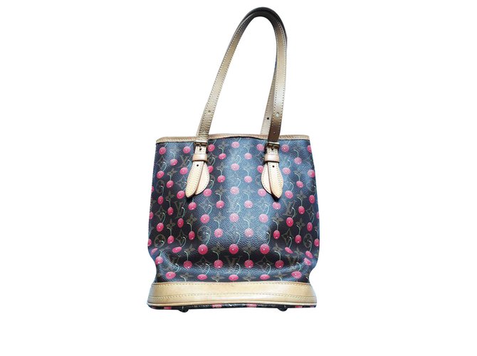 Louis Vuitton Bucket cherry blossoms Brown Cloth  ref.109436