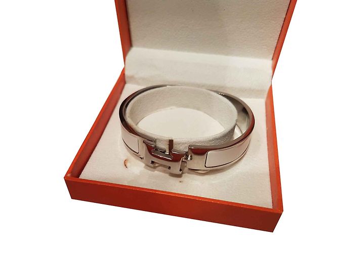 Hermès Clipe de pulseira Branco