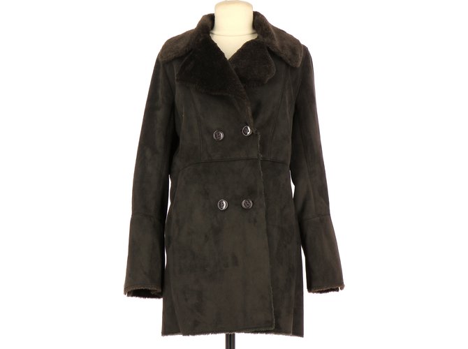 Balmain Coat Brown Polyester  ref.109460
