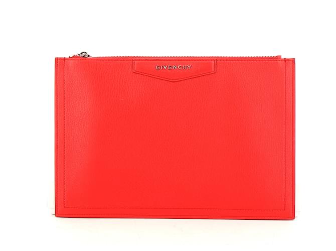 Givenchy Brieftasche Rot Leder  ref.109465