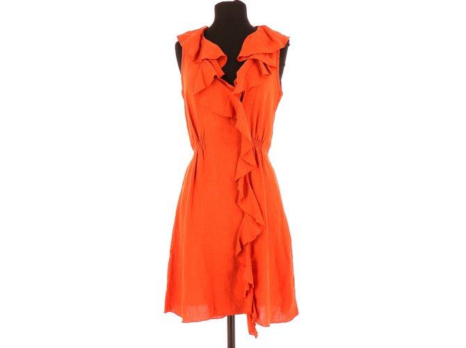 Armani Dress Orange Linen  - Joli Closet