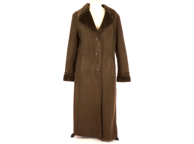 Balmain Coat Brown Polyester  ref.109483