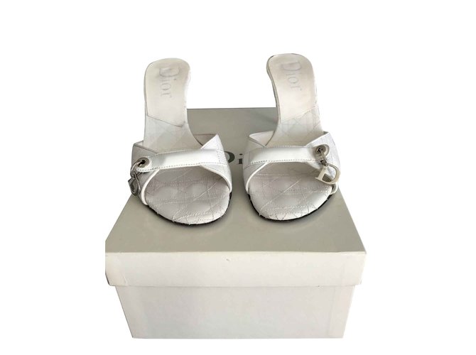 Christian Dior Mules White Leather  ref.109530