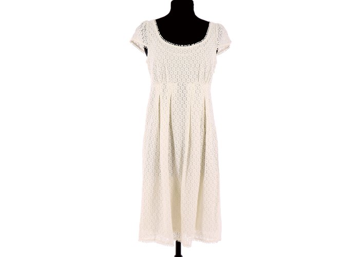 CAROLL Dress White Cotton  ref.109749