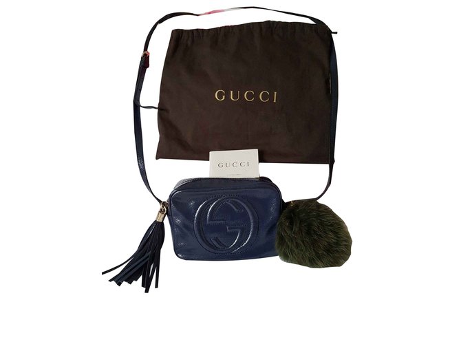 Gucci Soho bag Navy blue Patent leather  ref.109803