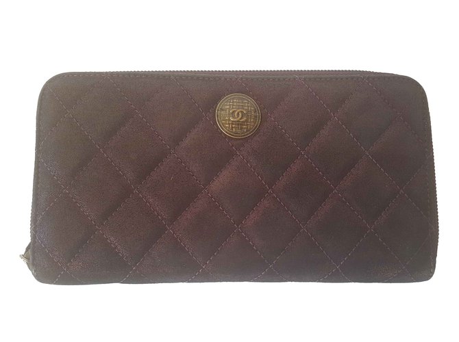 Chanel carteras Púrpura Lienzo  ref.109807