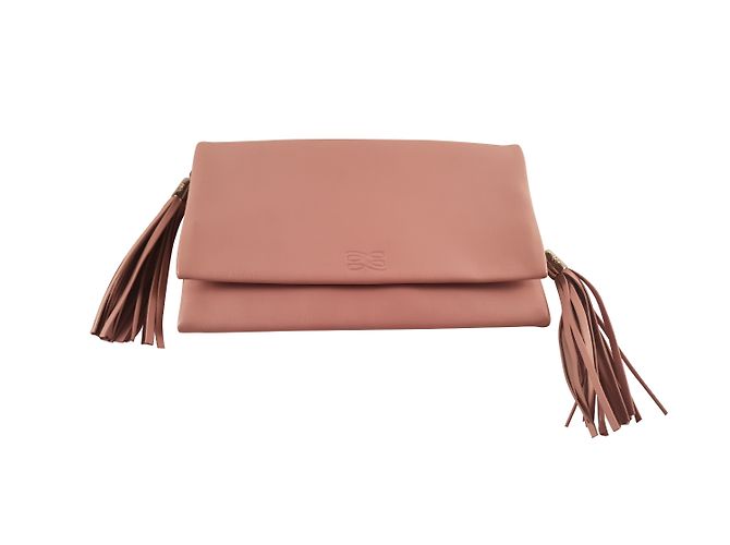 Lancel Clutch Bag aus Leder Rosa Pink