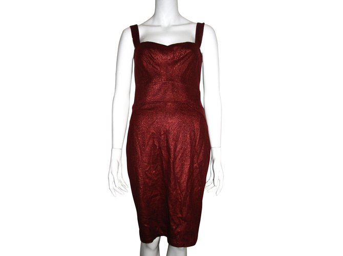 Diane Von Furstenberg Jiwon cocktail dress Dark red Polyester Wool Viscose Polyamide  ref.109861