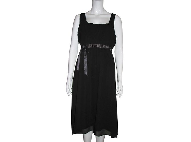 Vera Wang Schwarzes Abendkleid aus Chiffon